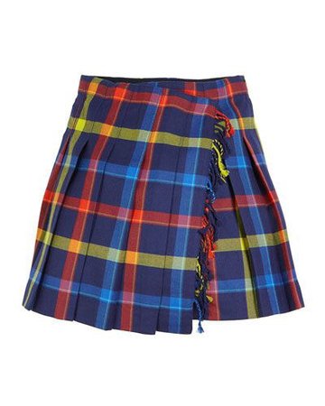 Burberry Klorriana Wool Pleated Plaid Skirt