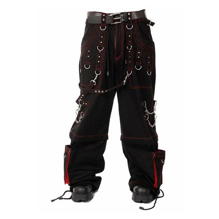 Men Gothic Cyber Trouser Red Thread Bondage Pant Punk Shorts | Etsy Brasil