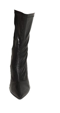 Black Snakeskin Leather Boot