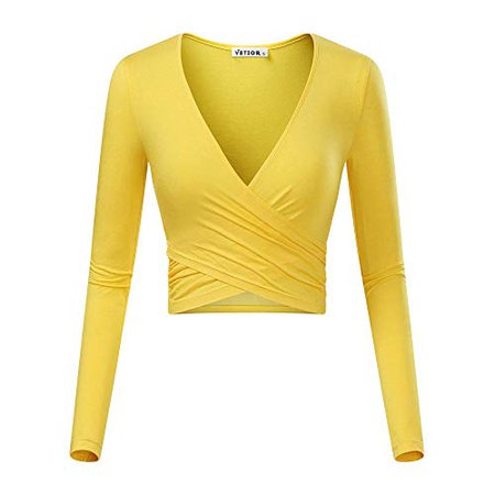 yellow long sleeve cropped