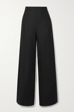 Net Sustain Sibyl Linen Wide-leg Pants - Black