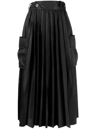 Sacai Pleated Midi Skirt