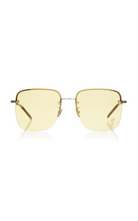 Square-Frame Metal Sunglasses By Saint Laurent | Moda Operandi