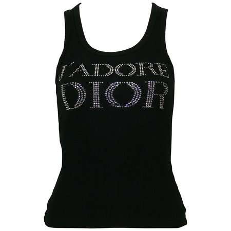 Christian Dior by John Galliano Vintage Embellished J'Adore Dior 1947 Tank Top For Sale at 1stDibs