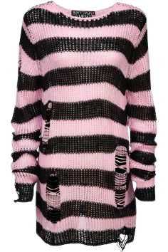 pink and black sweater