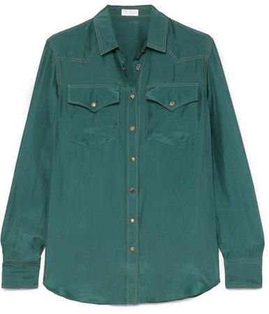 Washed-silk Shirt - Green