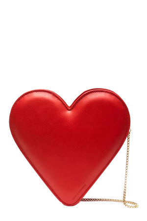 Lulu Guinness red heart clutch bag