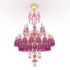 Baccarat Pink Crystal Wall Sconce, Mid-Century Modern Period