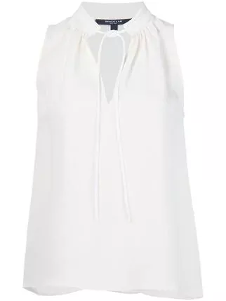 derek lam sleeveless blouse white with front ties - Buscar con Google