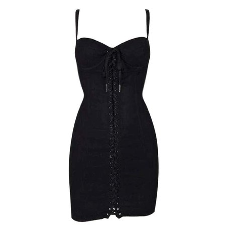 2003 Dolce and Gabbana Black Silk Blend Corset Pin-Up Micro Mini Dress For Sale at 1stdibs