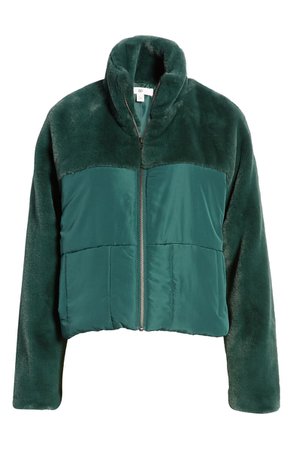 BP. Faux Fur Contrast Puffer Jacket | Nordstrom
