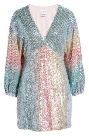 Saylor Merriweather Colorblock Sequin Minidress | Nordstrom