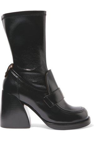 Chloé | Adelie glossed-leather boots | NET-A-PORTER.COM