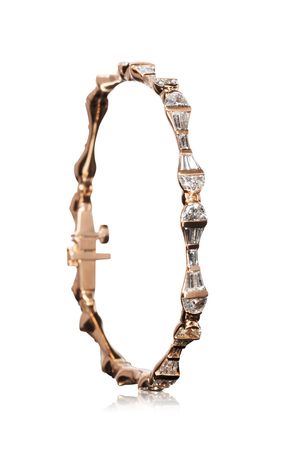 Baton 20k Rose Gold Diamond Tennis Bracelet By Nak Armstrong | Moda Operandi
