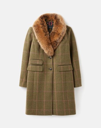 Langley null Long Tweed Coat , Size US 6 | Joules US