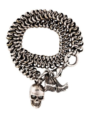 Alexander McQueen Skull Flower Chain Wrap Bracelet - Bracelets - ALE60260 | The RealReal