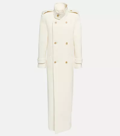 Oversized Wool Coat in White - Saint Laurent | Mytheresa