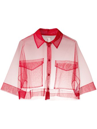 Antonio Marras cropped sheer shirt £388 - Shop Online SS19. Same Day Delivery in London