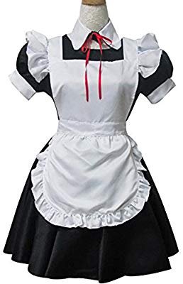 Amazon.com: NUOLAN Women's Anime Cosplay French Apron Maid Fancy Dress Costume Black White: Toys & Games