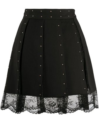 LIU JO lace-insert Pleated Mini Skirt - Farfetch