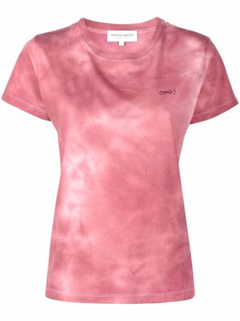 Shop Maison Labiche Omg embroidered tie-dye T-shirt with Express Delivery - FARFETCH