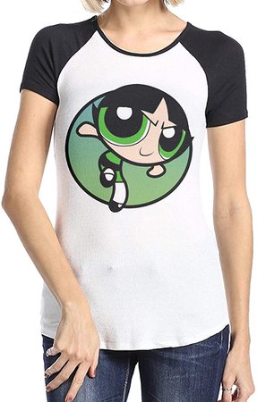 Amazon.com: VIKIY Buttercup (Powerpuff Girls) Women's Short Sleeved Baseball T-Shirts Black: Clothing