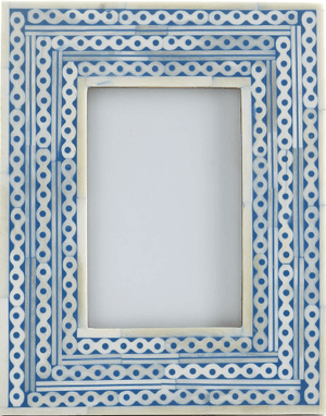 Blue Moroccan Bone Frame | Decorist