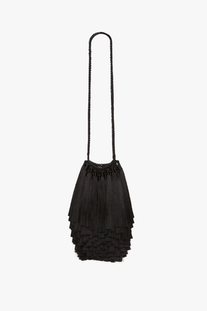 Victoria Beckham Mini Tassel Pouch Bag in Black