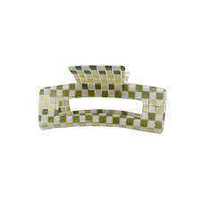 green plaid clip claw