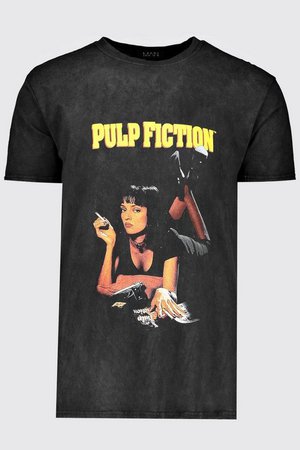 Pulp Fiction Mia Acid Wash License T-Shirt | Boohoo