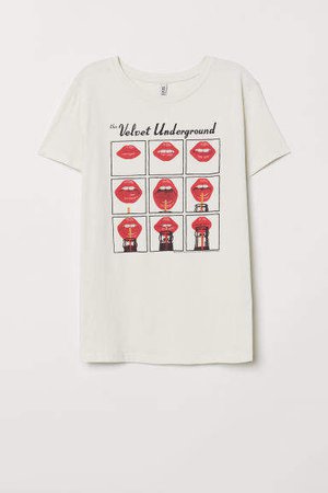 H&M+ Printed T-shirt - Beige