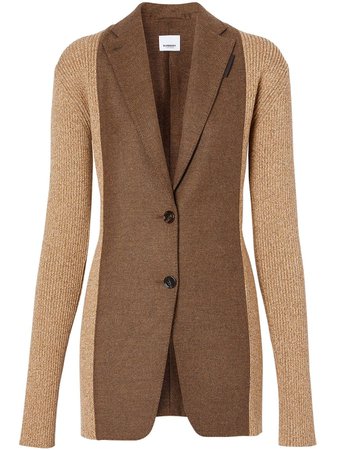 Burberry Rib Knit Tailored Jacket - Farfetch