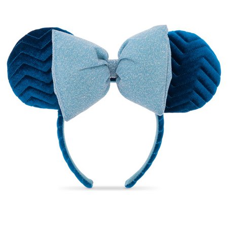 Minnie Mouse Quilted Ear Headband with Bow – Azul Blue | shopDisney