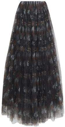 Layered Printed Tulle Maxi Skirt