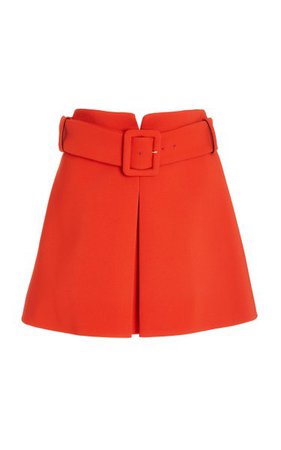 Belted Pleated Crepe Mini Skirt By Versace | Moda Operandi
