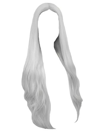 Long Silver Hair - transparent