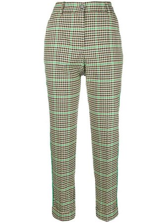 checkered print tailored trousers