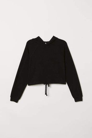 Short Hooded Sweatshirt - Black