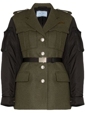 Prada Paneled Military Jacket | Farfetch.com