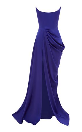 Curved Strapless Satin Crepe Gown By Alex Perry | Moda Operandi