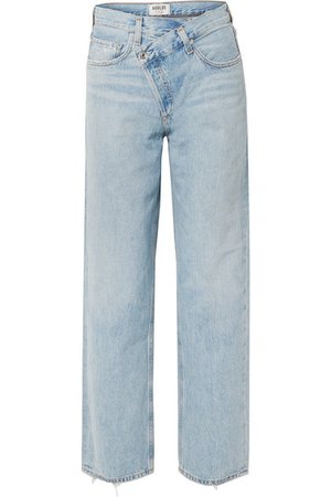 AGOLDE | Criss Cross Upsized distressed high-rise wide-leg jeans | NET-A-PORTER.COM