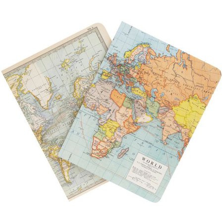 Vintage Map Notebook Set