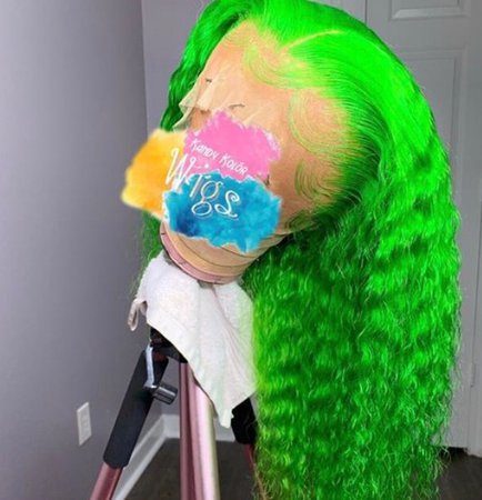 lime green lace wig