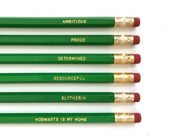 Harry Potter pencils Slytherin house pencil set Harry | Etsy