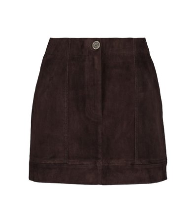 dark brown daim skirt