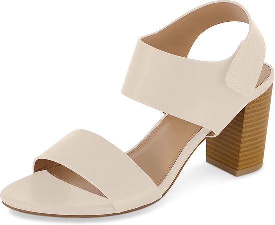 Amazon.com | CUSHIONAIRE Women's Talent cut out heel sandal +Memory Foam and Wide Widths Available, Cream 8.5 W | Slides