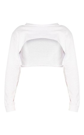 Shape White Extreme Cropped Sweater | PrettyLittleThing