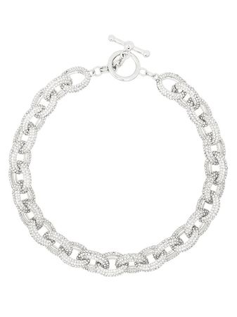 Kenneth Jay Lane crystal-embellished oval-chain necklace - FARFETCH
