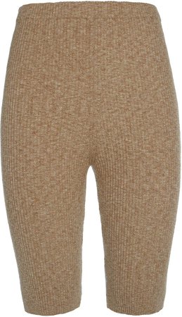 Alanui Mid-Rise Ribbed-Knit Shorts Size: S