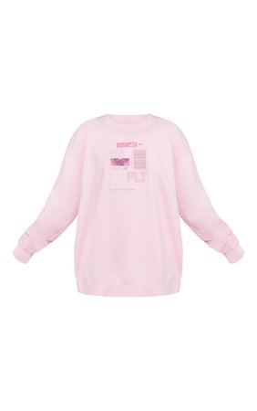 Pink Care Label Oversized Sweatshirt | Tops | PrettyLittleThing USA